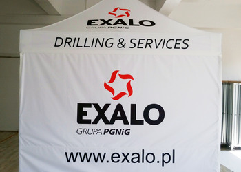 namiot stelażowy z nadrukiem