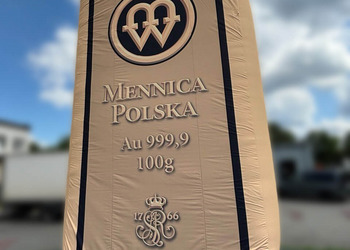 Sztabka złota - pneumatyczna replika prawdziwej sztabki